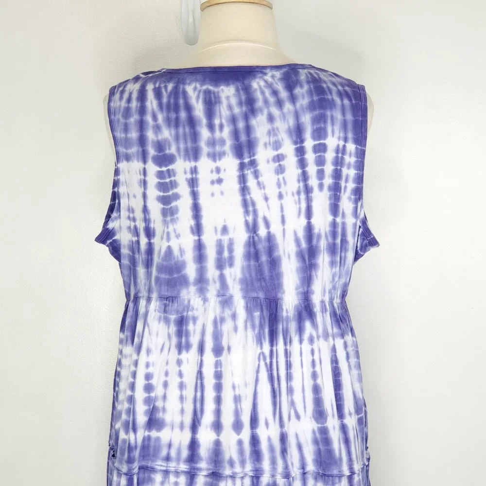 Catherines Tie Dye Sleeveless Pullover V-Neck Dress NEW NWT Size 2X, 22/24W - Picture 8 of 16
